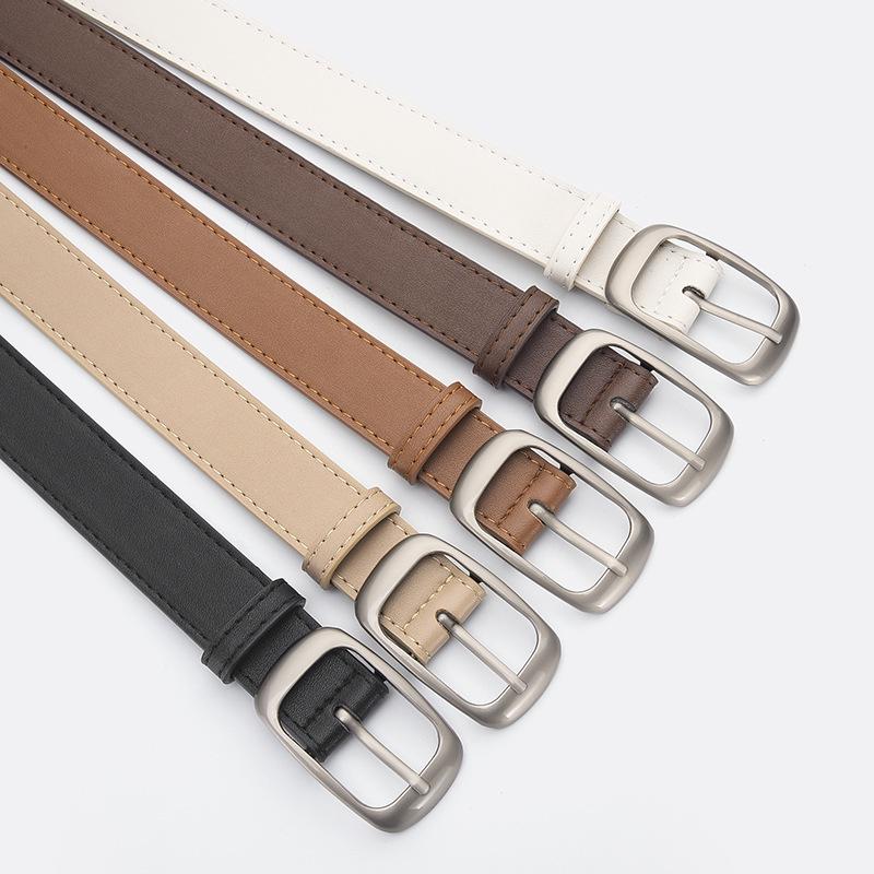 Chic Unisex PU Leather Belt with Decorative Buckle – Versatile and Stylish for a High-End Look.