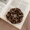 Leopard Print Large Scrunchies for Women Hair Accessories Soft Velvet Ponytail Holders
