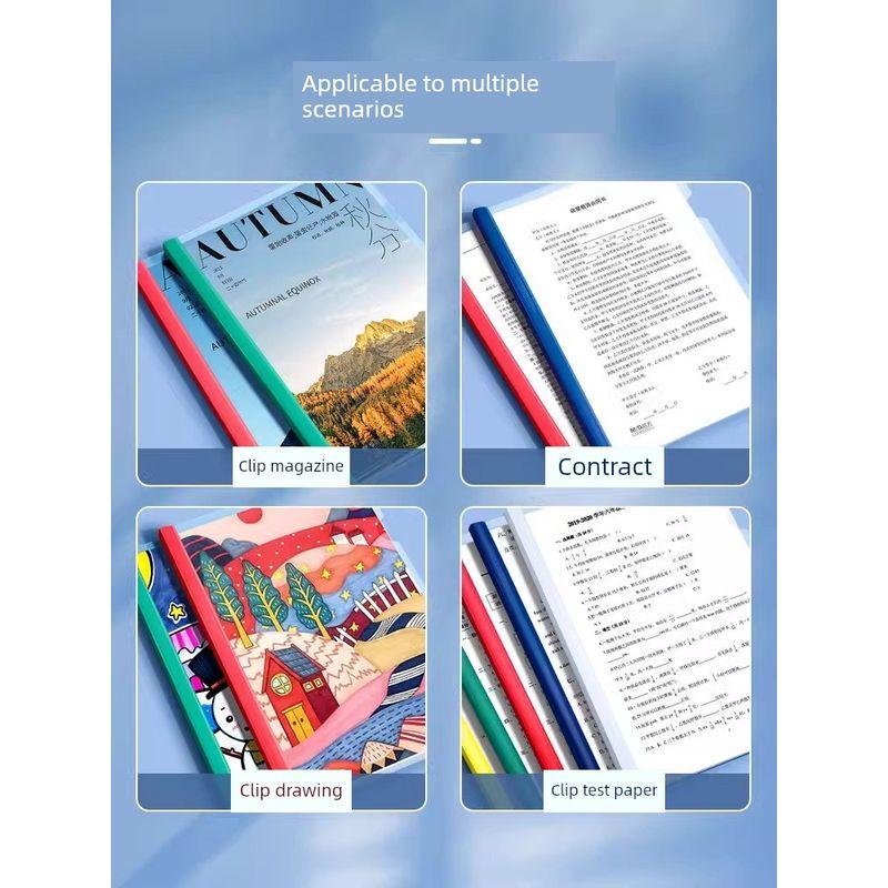 Report Cover Plastic Brochure Folder Resume Paper Folder Students' Supplies Book Cover Book Clip File Bag Storage Clip File Category Folder Wholesale