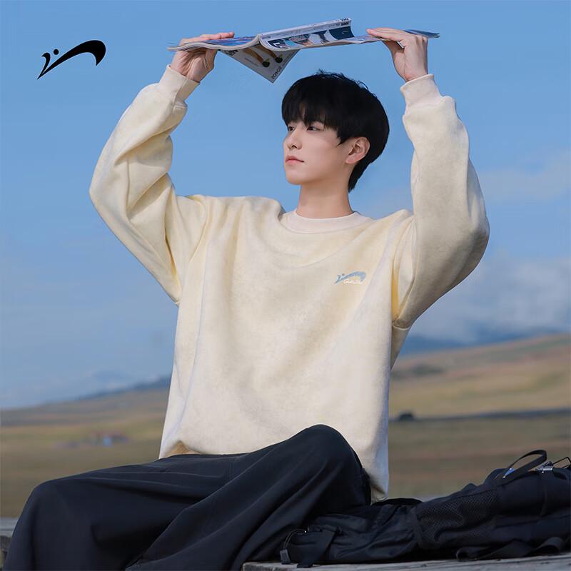 

Guirenjiao Men s Tie-Dye Round Neck Long-Sleeve Sweatshirt XL