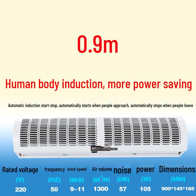 Silent Commercial Air Curtain for Doors - 0.9/1.2/1.5/1.8/2 Meter