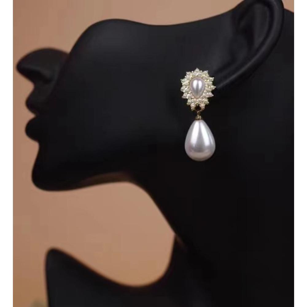 JMXD Baroque Style Pearl Earrings Vintage French  Luxury Bridal Drop Earrings for Women Fashion Wedding Jewelry Gift