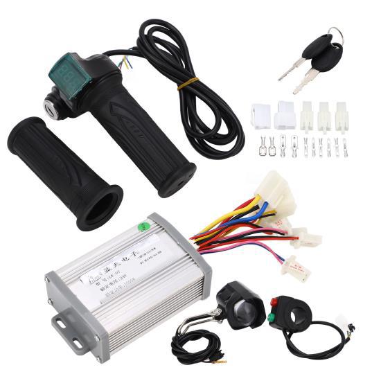 24V 1000W Motor Brush Controller Twist Throttle Front Light Switch Set Electric Bike Bicycle Controller Kit 