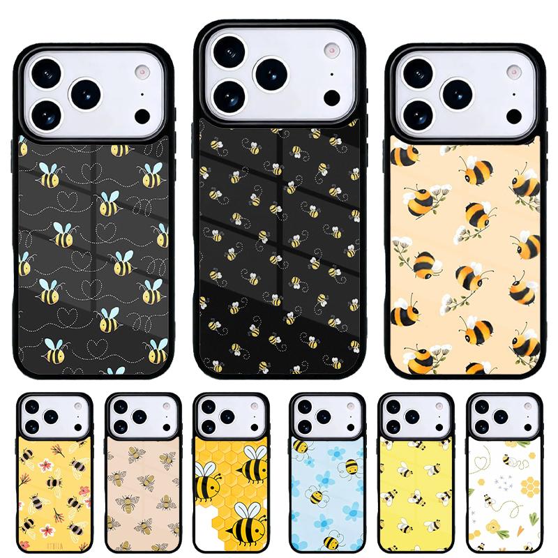 Bumble Bee Honeycomb Honey soft Phone Case for iPhone 17 16 15 14 13 Pro Max Back Cover for 12 11 Pro Coque
