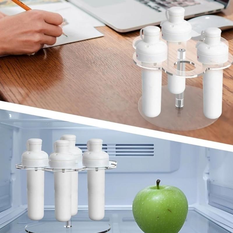 6 Hole Flavor Cartridge Organiser With Acrylic Construction Clear Spacious Designs Stoarge Rack