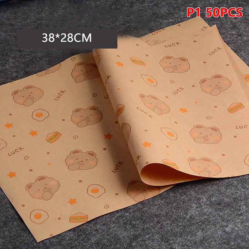 50 ks voskovaný papír na potraviny, olejotěsný voskový papír, chléb, sendvič, burger, hranolky, makronky, balení, kuchyňské pečicí nástroje, balení, dekorace