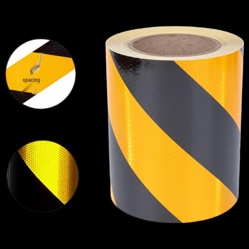 DAXTE Reflective Yellow Black Striped Warning Tape