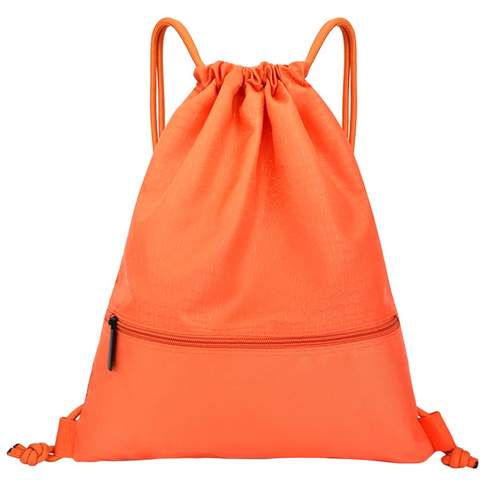 RECOLOSS Waterproof Backpack Bag, Versatile for Gym, Pool, and All Ages, with Shoe Storage and Exterior Pocket (Orange)