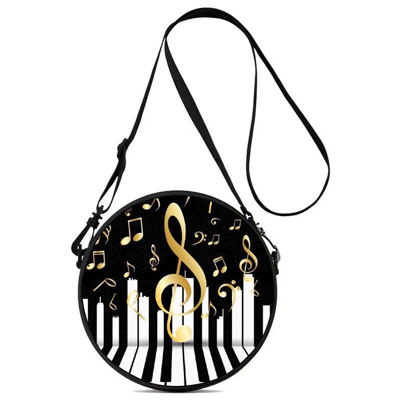 Women'S Personalized Vinyl Record Small Round Bag Can Be Carried And Carried Polyester Multi-Functional Cosmetic Bag Storage Bag