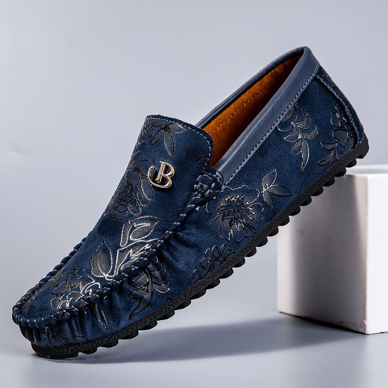 

Туфли-лоферы пенни мужские повседневные, большого размера 45 46, с узором «роза», мокасины слипоны, мужские балетки, модная мужская обувь для вождения 2025 38