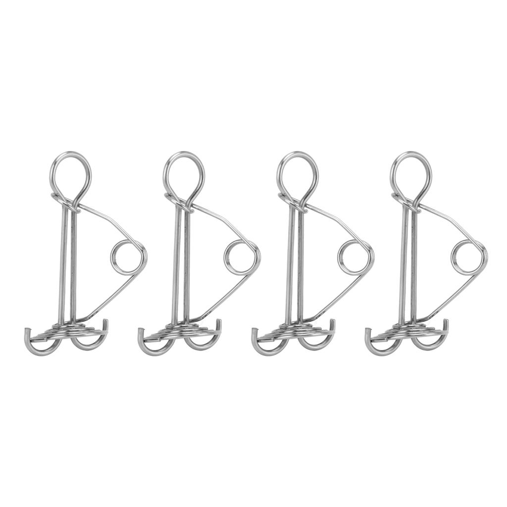 4Pcs Awning Anchors Rope Tightener Deck Anchor Peg Spiral Tent Stakes for Camping Boat Hiking