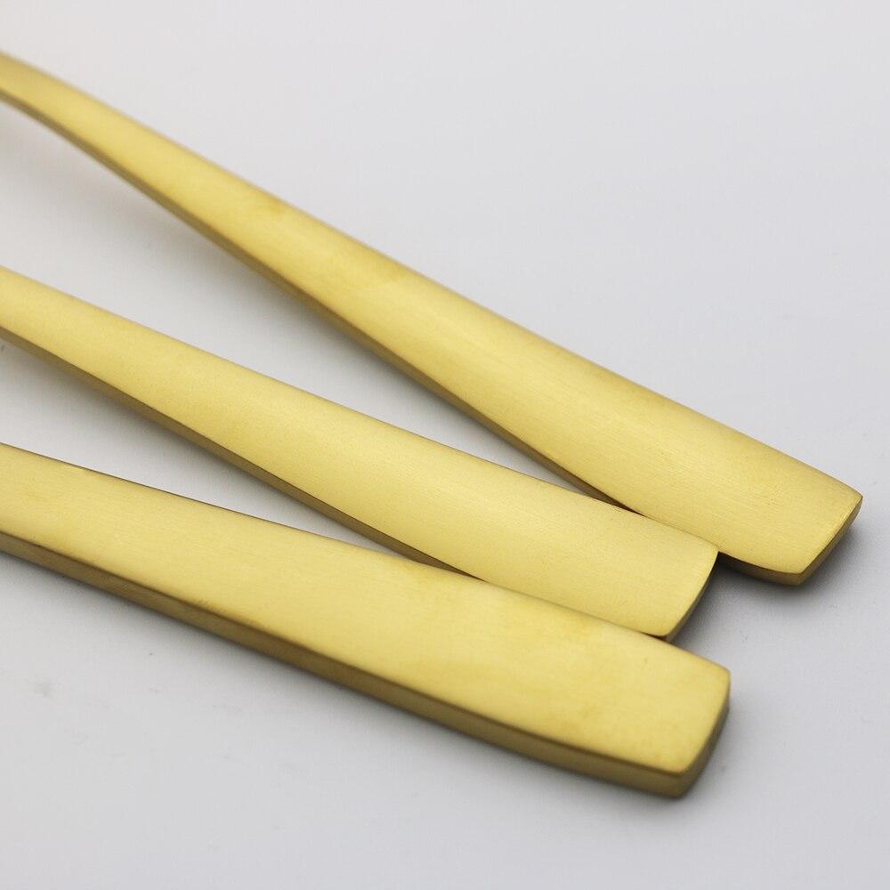 4Pcs Matte Silver Stainless Steel Silverware Cutlery Set Dinnerware Knife Fork Spoon Flatware Kitchen Home Dinner Tableware Set