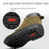 Arbeitsschutzschuhe, Schutzschuhe, bruch- und durchstichsichere Schuhe, Anti-Samt-Rindsleder, mittelhoher Schaft, rutschfest und verschleißfest.