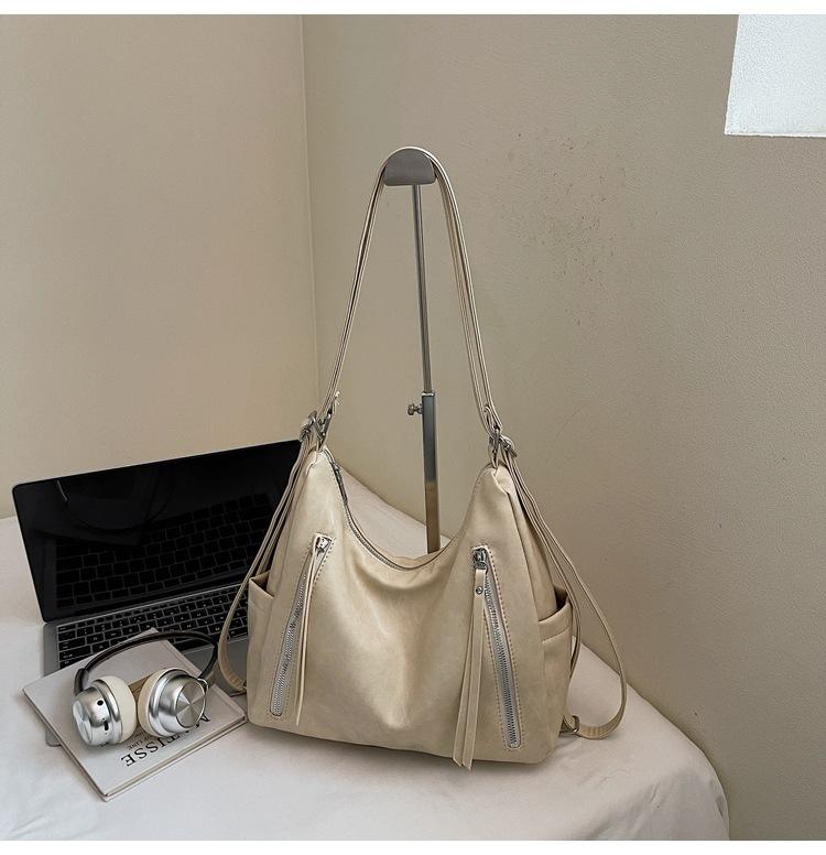 

Женская наплечная сумка большой вместимости 2025 новая повседневная ретро сумка-тоут для поездок многофункциональный рюкзак