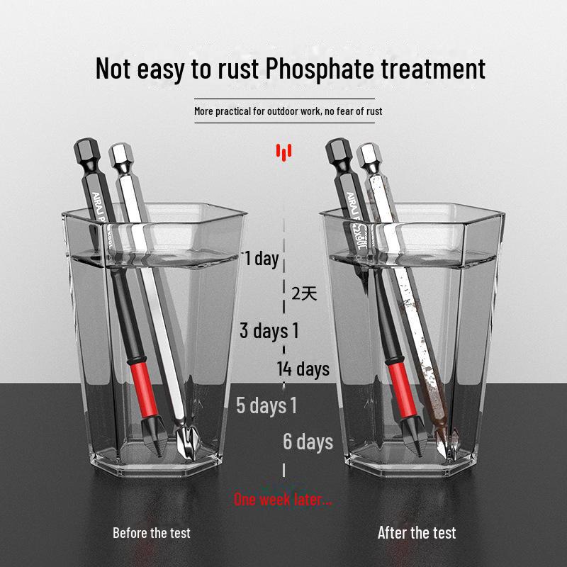 Magnetischer Kreuzschraubendreherkopf aus Wolframstahl, rutschfest, schlagfest, elektrisches Handwerkzeug mit hoher Härte