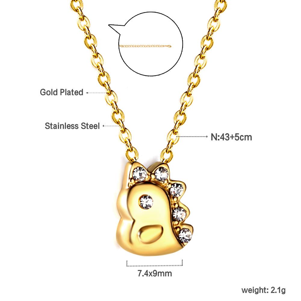 Delicate Dinosaur Necklace Minimalist Light Luxury Design Elegant And Versatile Women s Jewelry Accessory gold