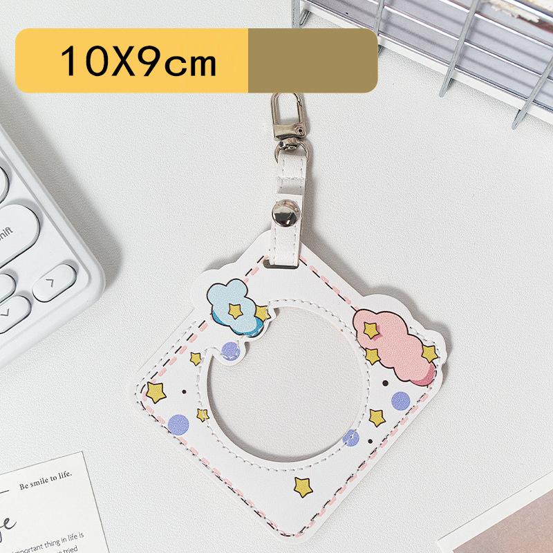 Round Badge Protective Case with Transparent Window Waterproof Hangable Portable Display Bag for Fan Supplies Gift Multi-color