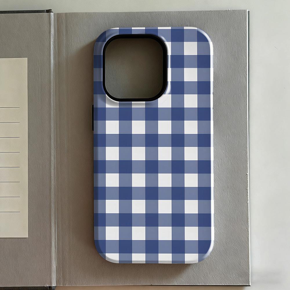 Clmj Karomuster Niedliche Handyhülle Für IPhone 17 17e 16e 16 15 14 13 12 11 X XS XR XSMAX 7 8 Air Pro Max Plus Doppelschichtige Rückabdeckung