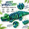 Realistic PLA Animal Model 3D Printed Articulated Crocodile Toy, Flexible Reptile Figure, Fidget Toy for Interactive Sensory Play Stress Relief,
