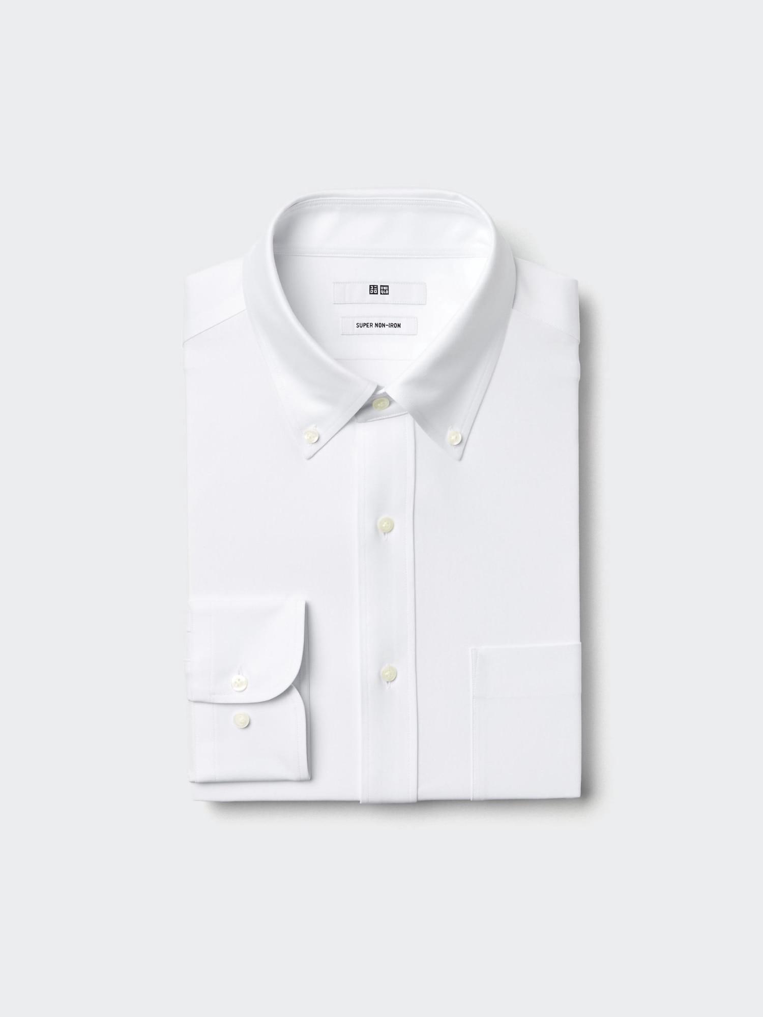 

Рубашка Uniqlo Super Non Iron Jersey с длинным рукавом и воротником на пуговицах 00 WHITE/MEN L
