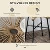 Boho-style Garden Table. PE Rattan. Tempered Glass. Weatherproof. 50cm X 50cm X 50cm. Beige