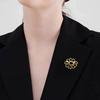 Women Brooch Smooth Surface Hollow Sun Flower Design Lapel Pin Non-Slip Buckle Scarf Badge Clothing Bags