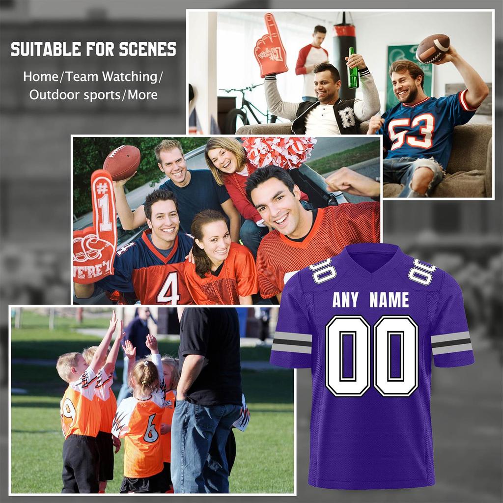 Custom Football Jerseys Personalized Printed Team Name & Number Sports Uniform For Men Women Youth