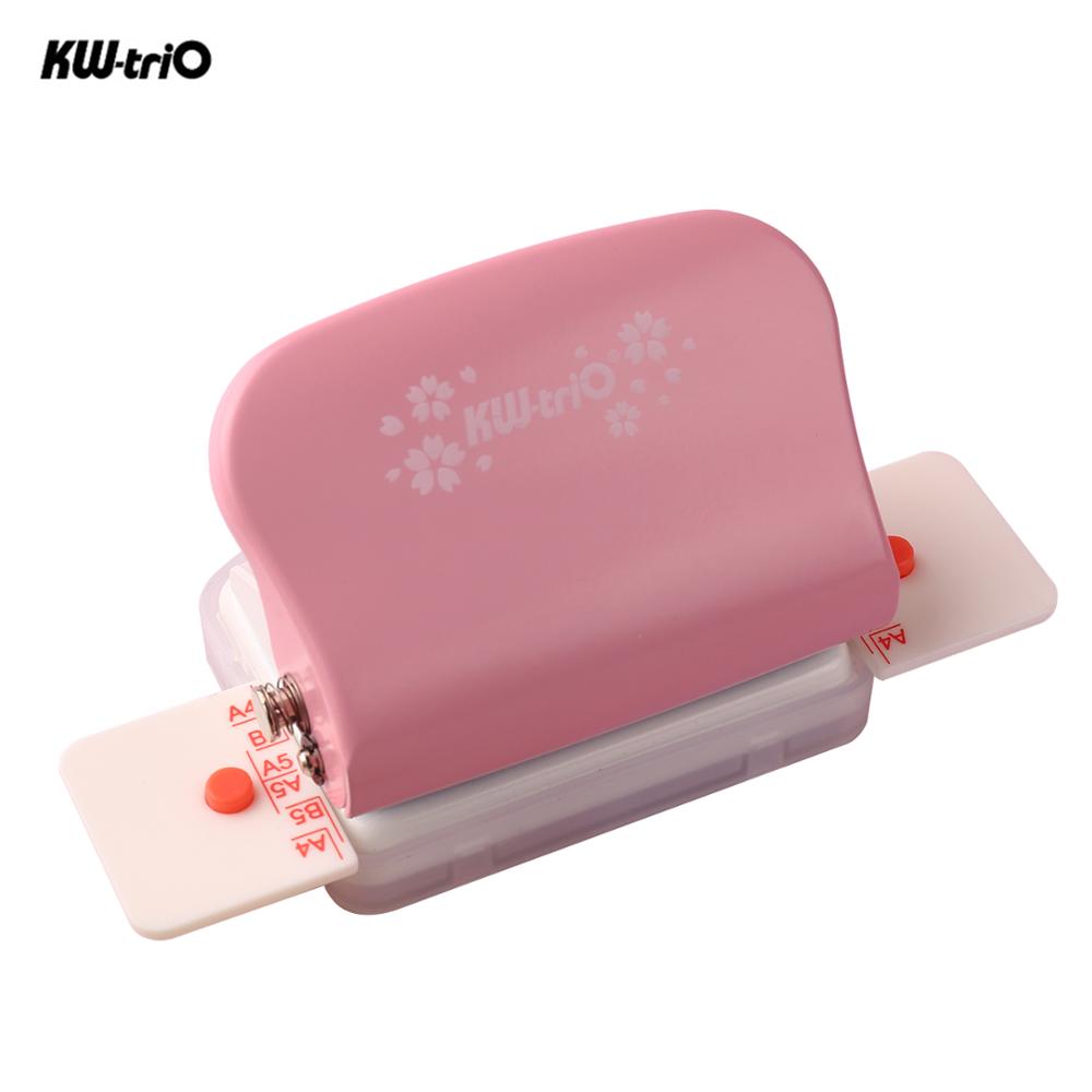 KW-trio 6-Hole Paper Punch Handheld Metal Hole Puncher 5 Sheet Capacity 6mm for A4 A5 B5 Notebook Scrapbook Diary Planner