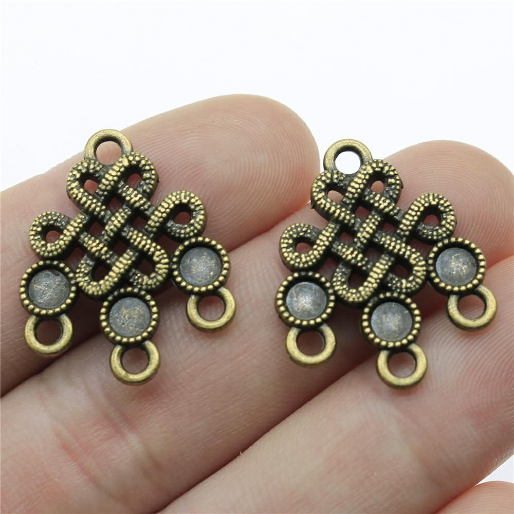10pcs Charms Dreamcatcher Antique Bronze Color Earring Connector Charms Pendants For Jewelry Making