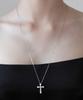 Tatiana (Silver 925) Dazzle Cross Pendant Long Necklace Nz2481