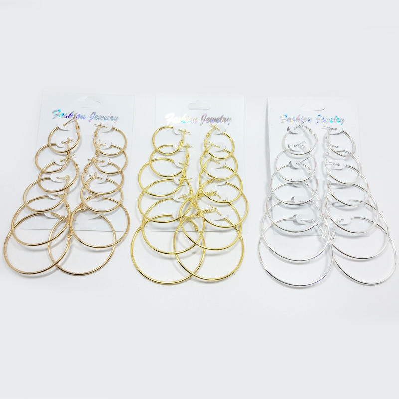 Set de 12 bucăți/set cercei cercei cercei cerc pentru femei Brincos Steampunk cercei rotunzi