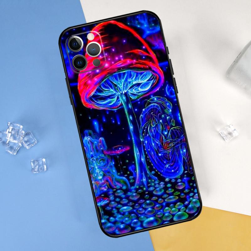 Trippy Mushroom Psychedelic Art Phone Case For iPhone 16 Pro Max 13 12 Mini 11 14 15 Pro Max XR 16 15 Plus 16e Cover Shell