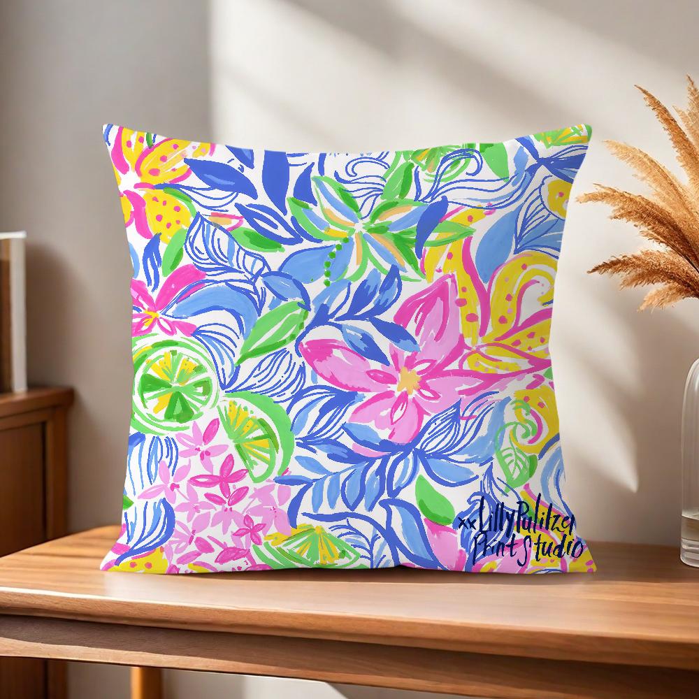 Soft Pillow Case for Sofa Living Room Home Colorful L-Lilly Decor Protective Cover P-Pulitzer Gorgeous Without PillowInsert