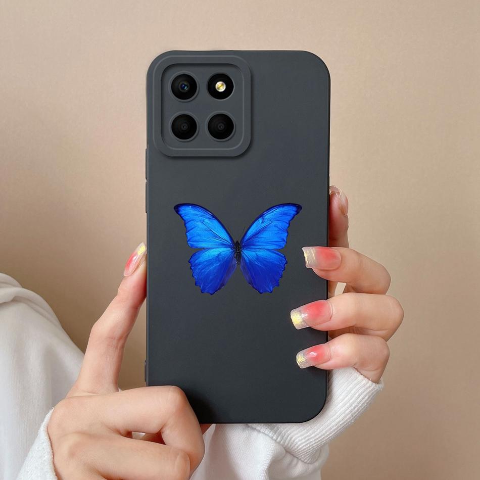 For Huawei Honor X6 X6S X6A Plus Phone Case Butterfly Heart Liquid Silicone Camera Protection Back Cover For Honor X 6 Funda