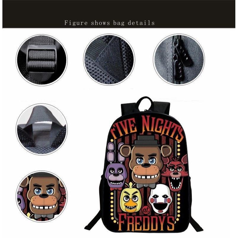 Vibrant Five Nights At Freddy's Backpack With Anime Pattern For Kids And Students