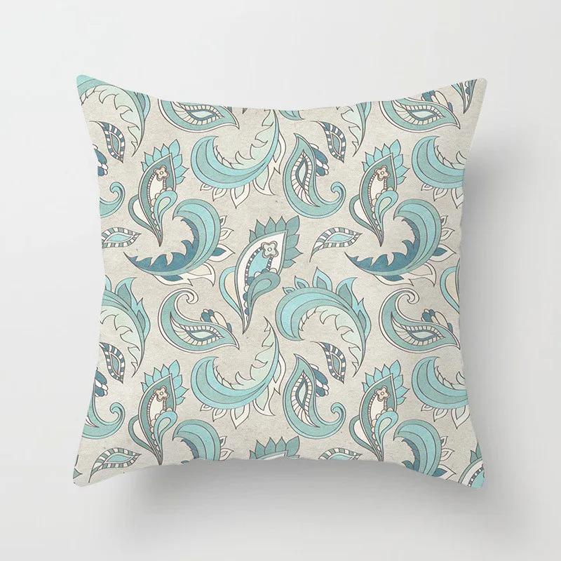 Mint Green Series Cushion Cover Home Living Room Sofa Decoration Geometric Print Pattern Square Pillowcase Bedroom Room