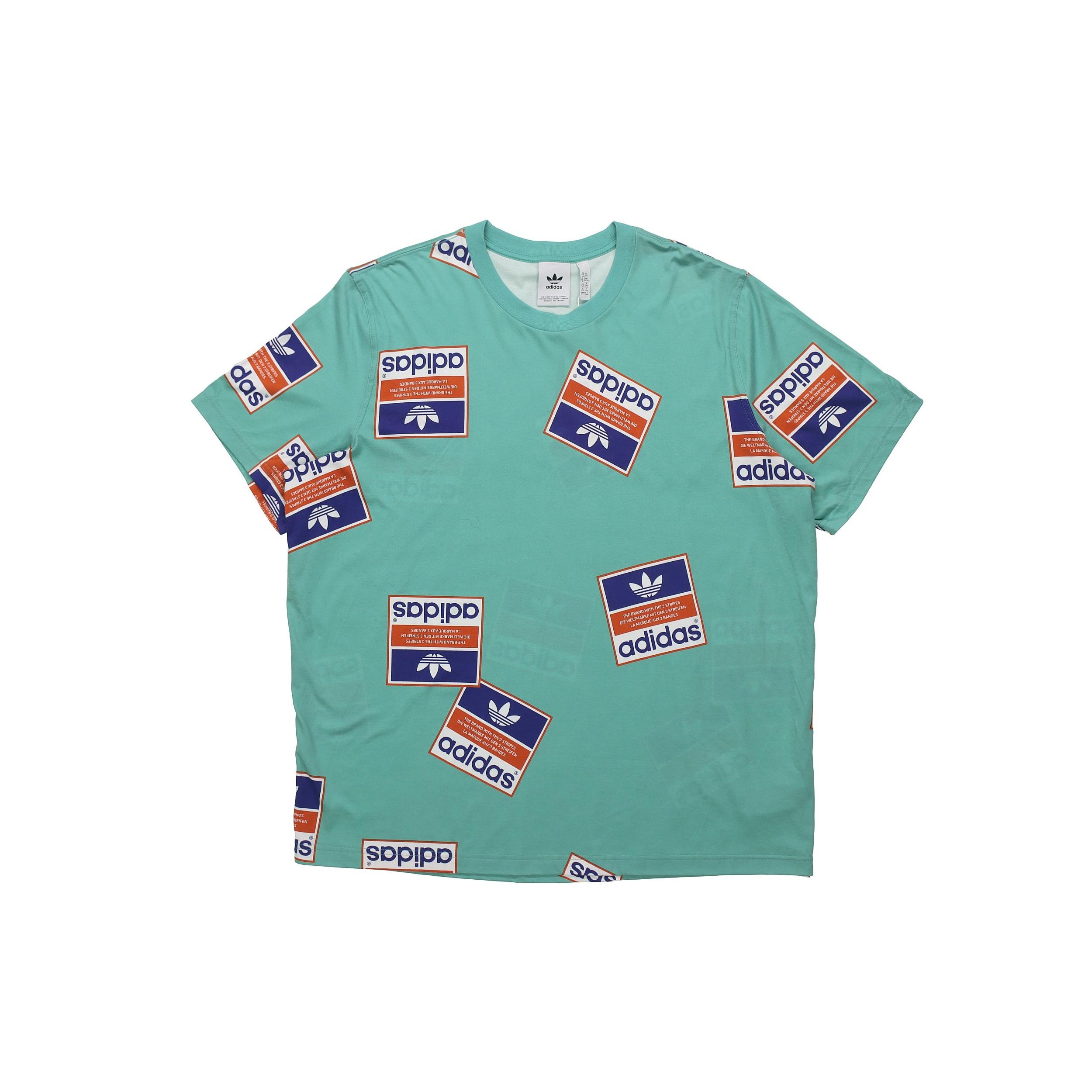 adidas originals Printing Round Neck Short Sleeve Green Men s DV2073 L