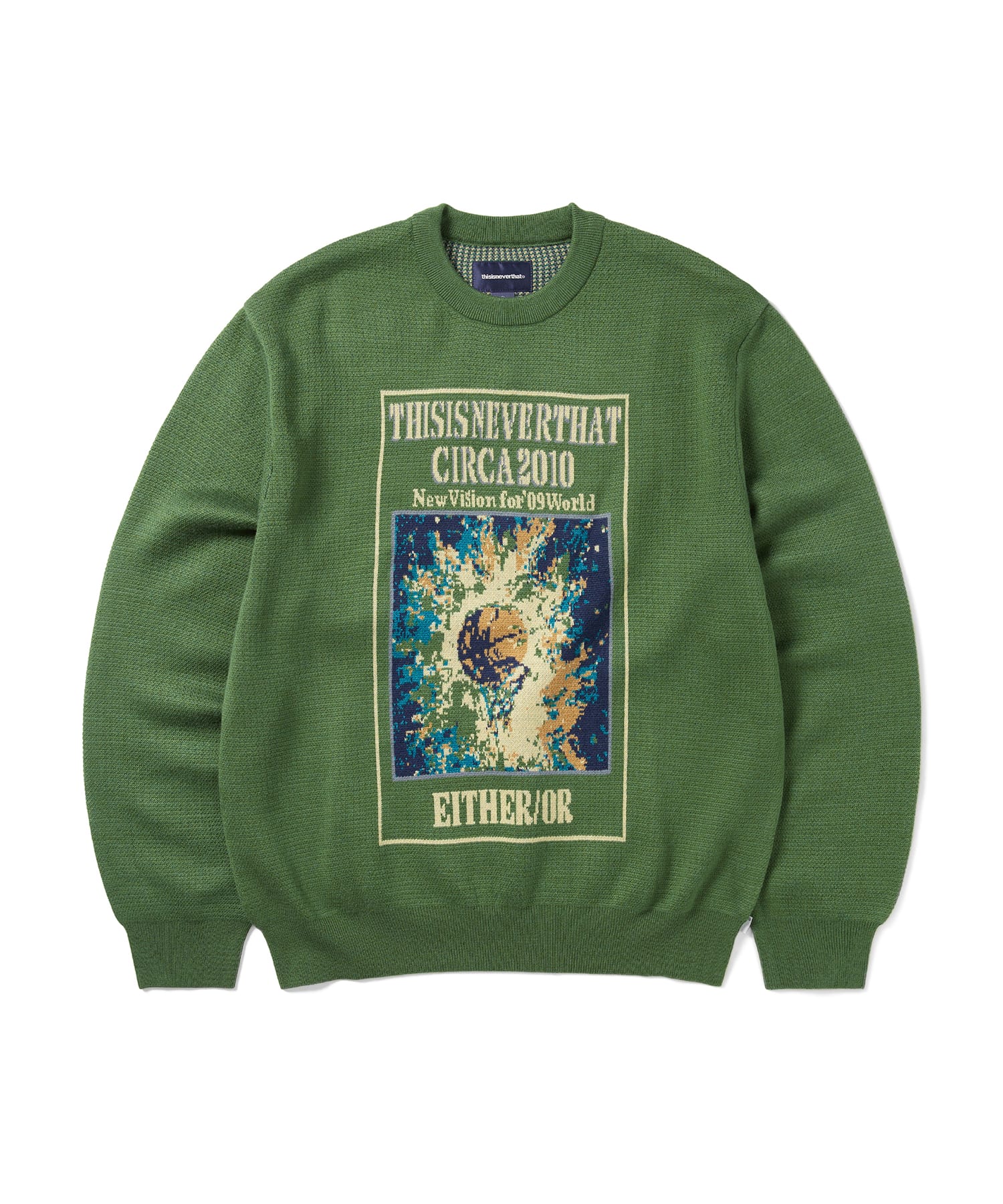 This Is Never That Basketball Hoop Knit Sweater Green S