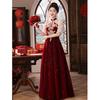 Chinese Cheongsam Toast 1011 New Bridal Wedding Temperament High Sense Autumn and Summer Red Wedding Dress Engagement Dress