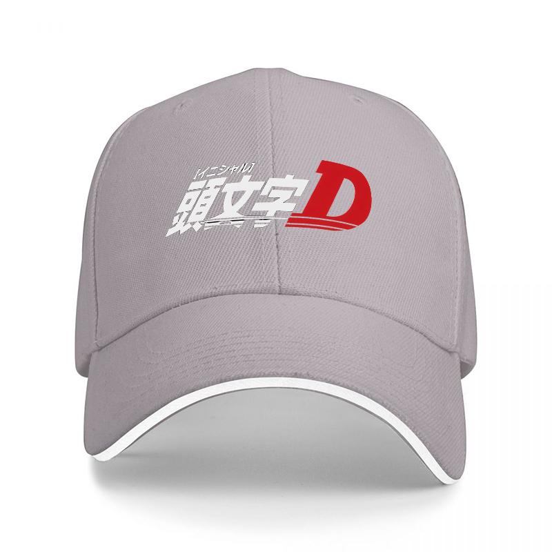 Initial D Logo Baseball Cap Black Red Design Classic Anime Inspired Adjustable Hat for Fans of Speed and Racing Culture