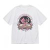 Women's Fashion Stretch Classic T-Shirt Pink Floral Fantasy Theme Print Tee