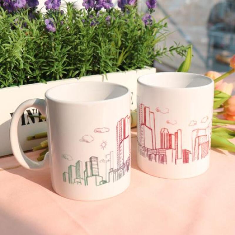 pr266-Design Mug 2p-City Sketch