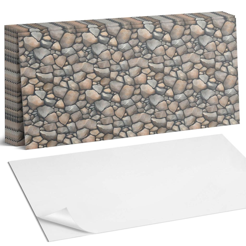 Ścienne Kafelki Pcv Samoprzylepne Wzór Kamienistej Tekstury 10X40X20 Cm