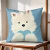 Cute oil painting dog Cushion Cover Natural Linen Organic Fabric DoubleSided Printing Couch Pillow Covers Home Decor