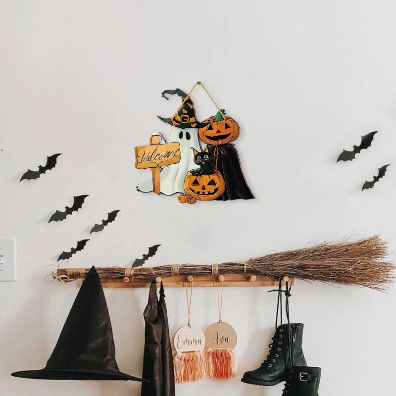 Halloween Gate Sign Halloween Horror Party Decoration Ghost Festival Scene Arrangement Halloween Wooden Pendants Decor