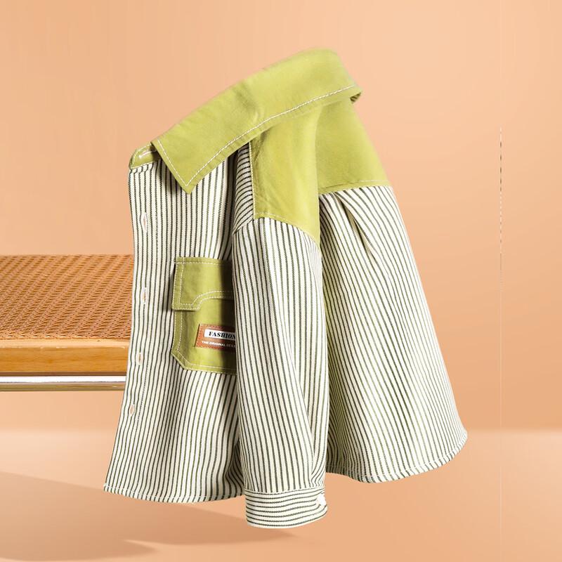 Xiaohu Patty Boys  Striped Pocket Work Shirt 110cm