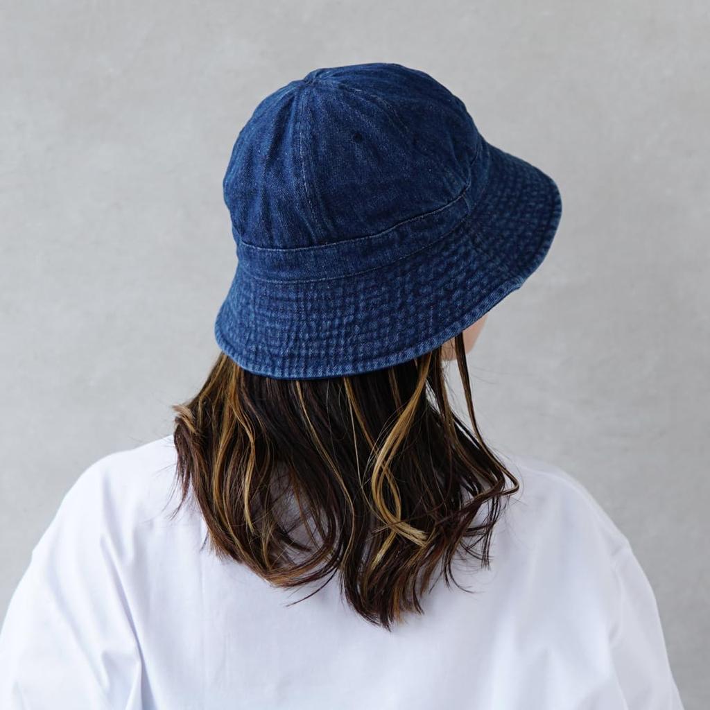 Denim Metro Hat Hat Bucket Hat Casual Outdoor [PENNANT BANNERS] Herren [Blau/Größe 58cm] (PB073)