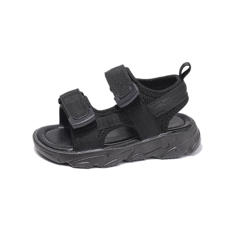 Boys Beach Shoes Open Toes Soft Sole Kids Sandals Soild Color Trendy 2025 Summer New Children Sports Sandals Hook&loop Non-slip