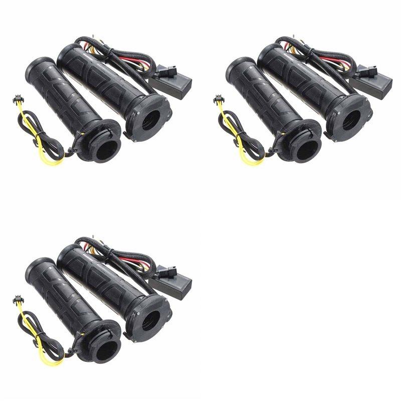 3X Universal Motorcycle 7/8Inch 22Mm Electric Heated Grips Scooter Moped Bar Hand Warmer Adjustable Hot Grip 12V
