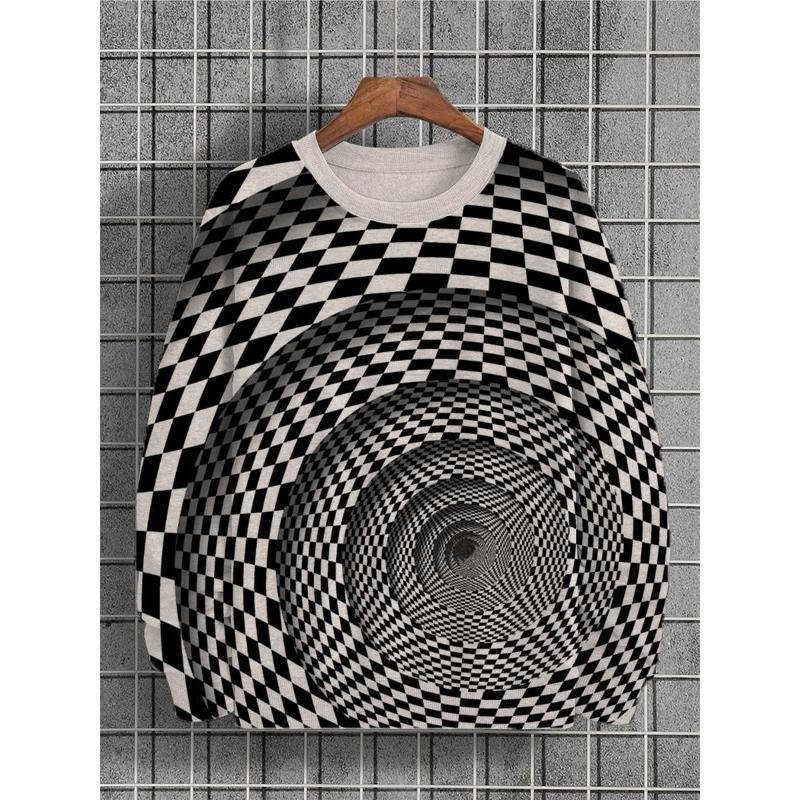 Autumn Men's Sweatshirt 3d Abstract Picture Long-Sleeved Printed Top Oversized O-Neck Pullover For Men Street Sweatshirt T-Shirt
